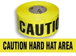 TAPE BARRIER CAUTIONHARD HAT AREA 3 X 1000 - Latex, Supported